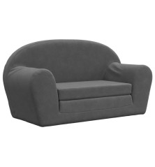 Vaikiška dvivietė sofa-lova, antracito, minkštas pliušas