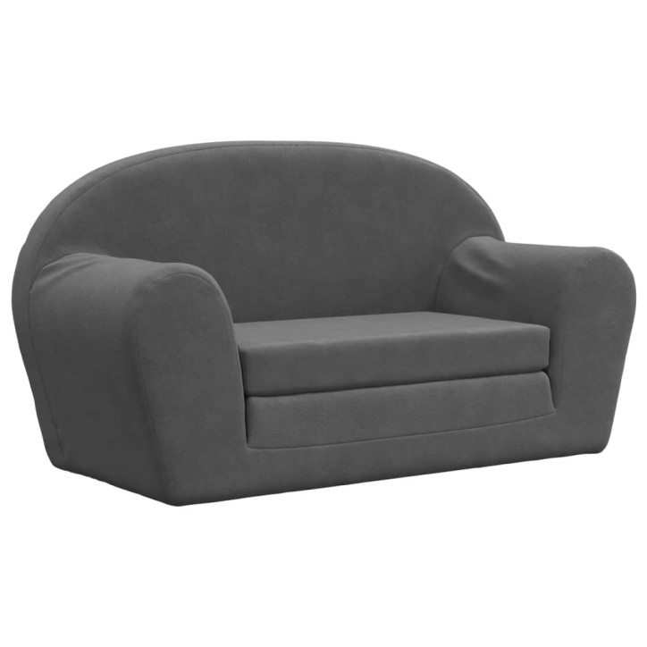 Vaikiška dvivietė sofa-lova, antracito, minkštas pliušas