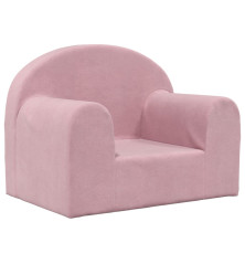 Vaikiška sofa, rožinės spalvos, minkštas pliušas