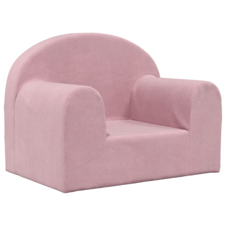 Vaikiška sofa, rožinės spalvos, minkštas pliušas