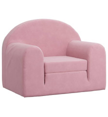 Vaikiška sofa-lova, rožinės spalvos, minkštas pliušas