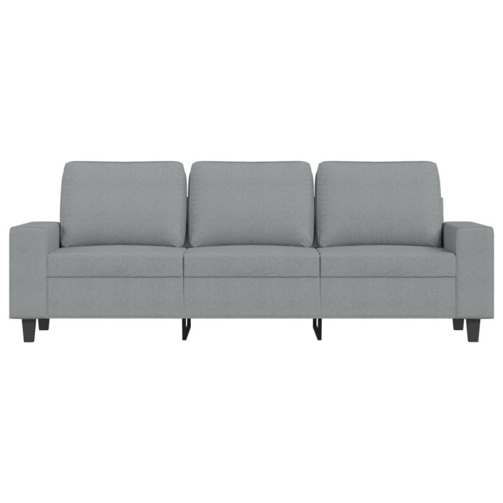 Trivietė sofa su pakoja, šviesiai pilka, 180cm, audinys