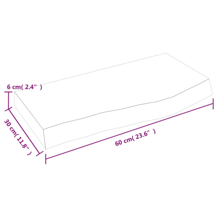 Vonios kambario stalviršis, pilkas, 60x30x(2–6)cm, mediena