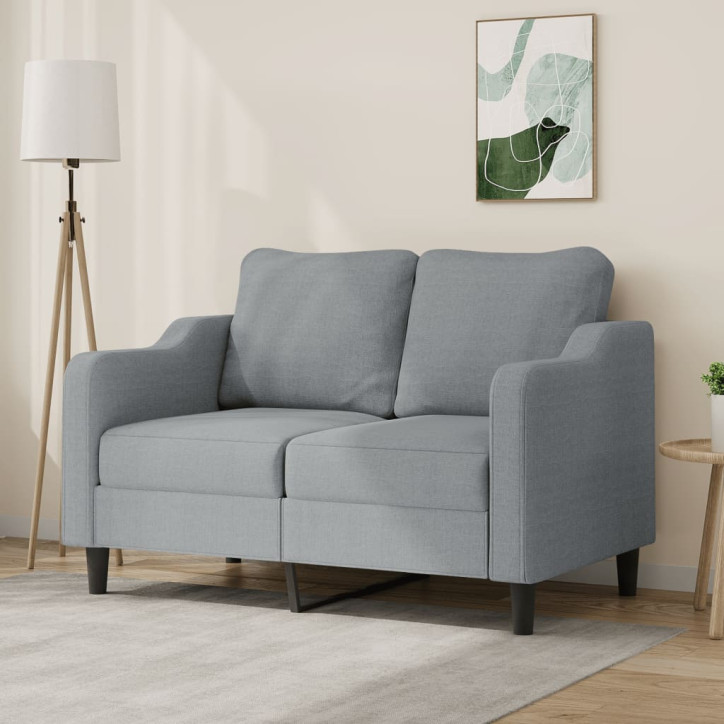 Dvivietė sofa, šviesiai pilkos spalvos, 120cm, audinys