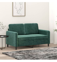 Dvivietė sofa, tamsiai žalios spalvos, 120cm, aksomas