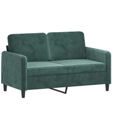 Dvivietė sofa, tamsiai žalios spalvos, 120cm, aksomas