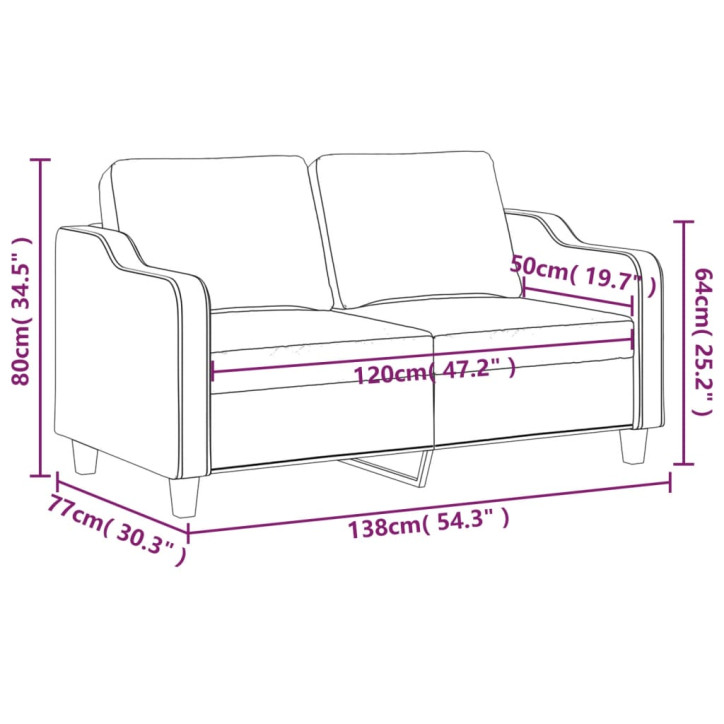 Dvivietė sofa, taupe spalvos, 140cm, audinys