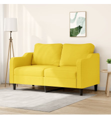 Dvivietė sofa, šviesiai geltonos spalvos, 140cm, audinys