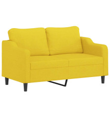 Dvivietė sofa, šviesiai geltonos spalvos, 140cm, audinys