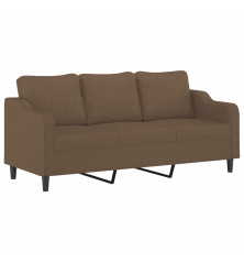 Trivietė sofa, rudos spalvos, 180cm, audinys