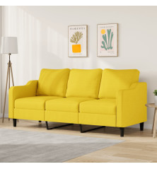 Trivietė sofa, šviesiai geltonos spalvos, 180cm, audinys