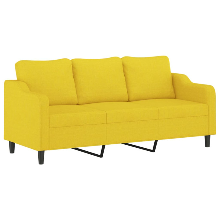 Trivietė sofa, šviesiai geltonos spalvos, 180cm, audinys