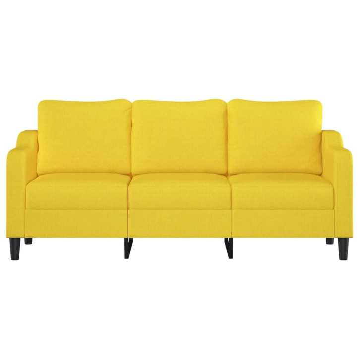 Trivietė sofa, šviesiai geltonos spalvos, 180cm, audinys