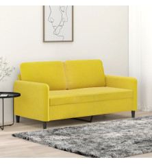 Dvivietė sofa, geltonos spalvos, 140cm, aksomas