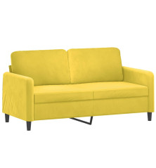 Dvivietė sofa, geltonos spalvos, 140cm, aksomas