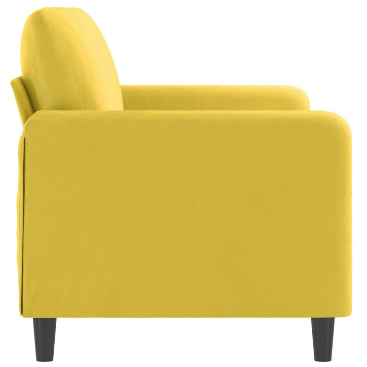 Dvivietė sofa, geltonos spalvos, 140cm, aksomas