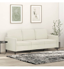 Trivietė sofa, kreminės spalvos, 180cm, aksomas