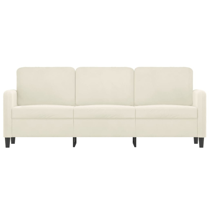 Trivietė sofa, kreminės spalvos, 180cm, aksomas