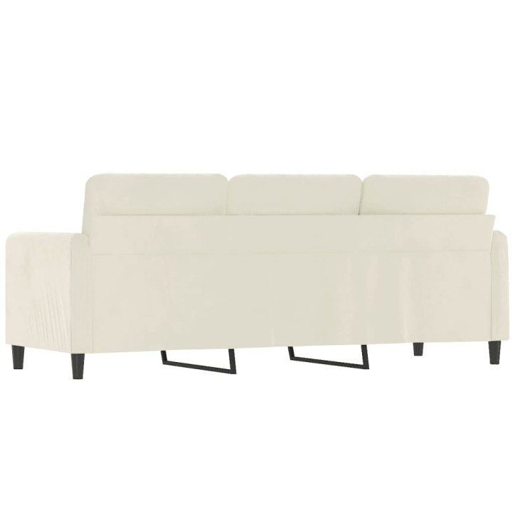 Trivietė sofa, kreminės spalvos, 180cm, aksomas