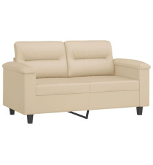 Dvivietė sofa, kreminės spalvos, 120cm, mikropluošto audinys