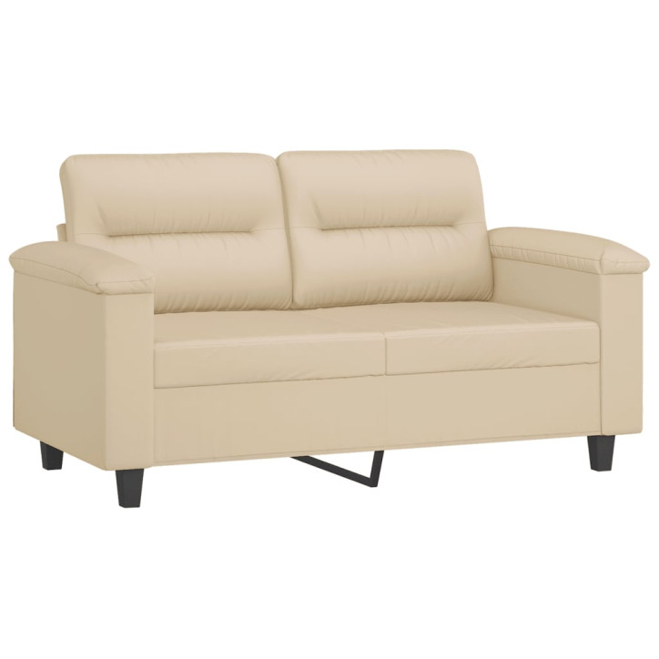 Dvivietė sofa, kreminės spalvos, 120cm, mikropluošto audinys