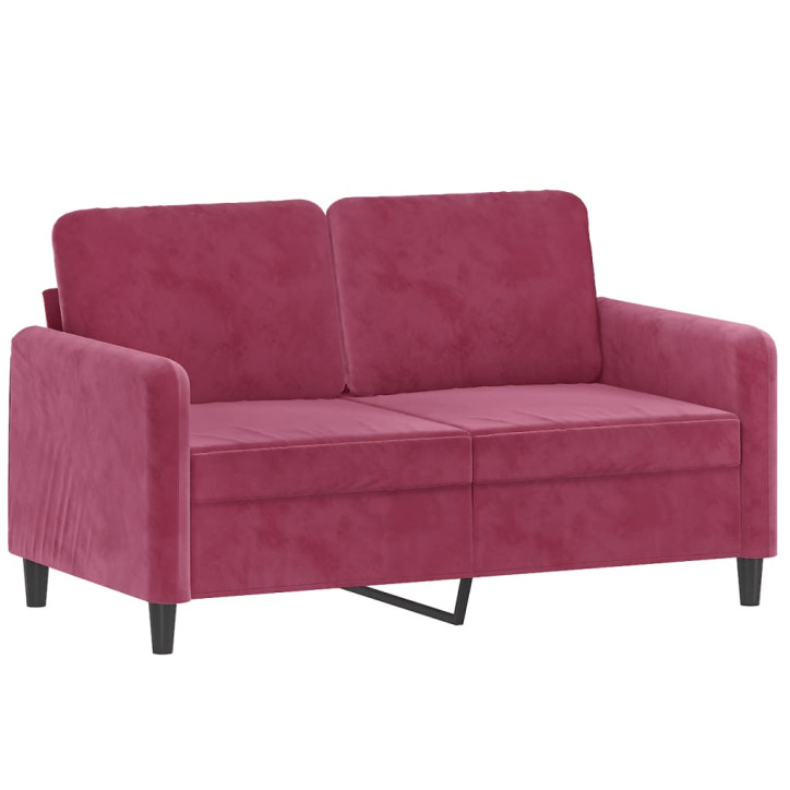 Dvivietė sofa, raudonojo vyno spalvos, 120cm, aksomas