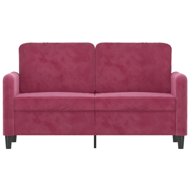 Dvivietė sofa, raudonojo vyno spalvos, 120cm, aksomas