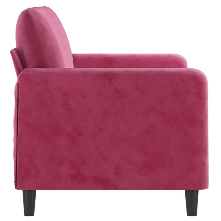 Dvivietė sofa, raudonojo vyno spalvos, 120cm, aksomas