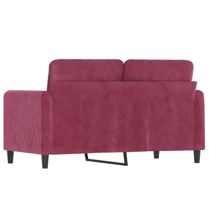 Dvivietė sofa, raudonojo vyno spalvos, 120cm, aksomas