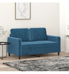 Dvivietė sofa, mėlynos spalvos, 120cm, aksomas