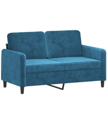 Dvivietė sofa, mėlynos spalvos, 120cm, aksomas