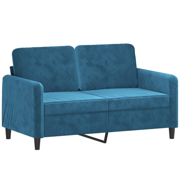 Dvivietė sofa, mėlynos spalvos, 120cm, aksomas