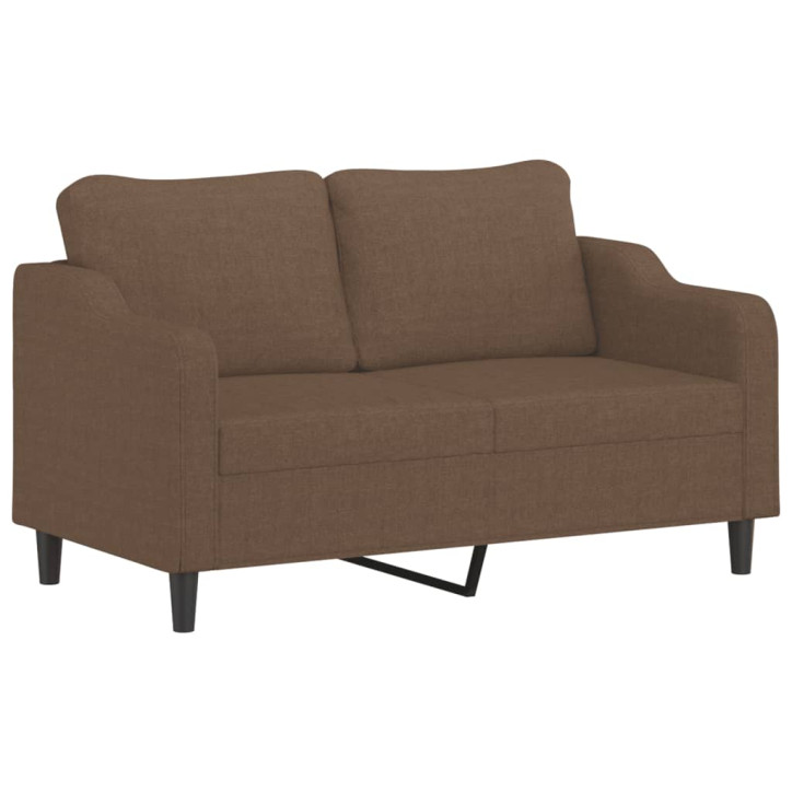 Dvivietė sofa su pagalvėlėmis, rudos spalvos, 140cm, audinys