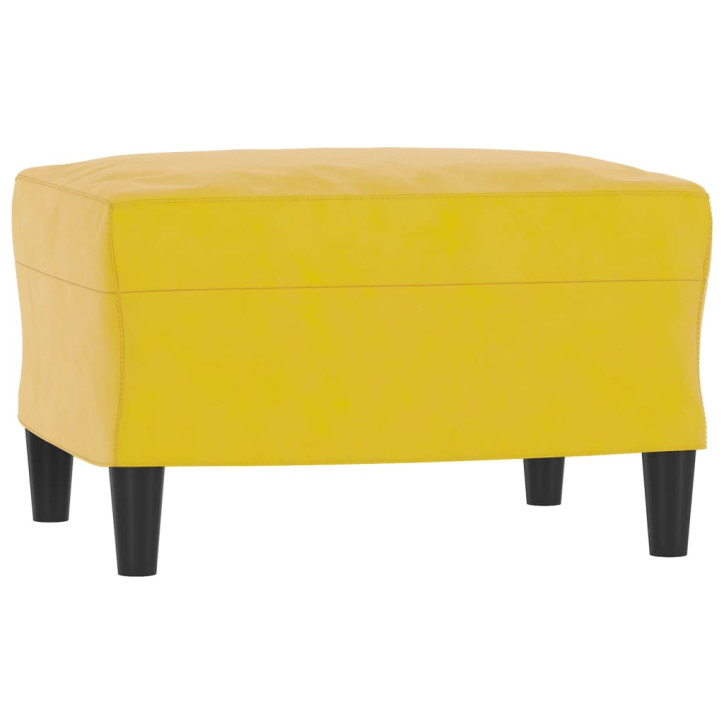 Trivietė sofa su pakoja, geltonos spalvos, 180cm, aksomas