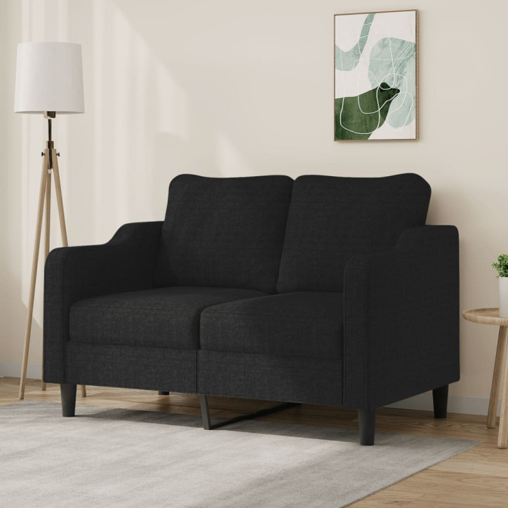 Dvivietė sofa, juodos spalvos, 120cm, audinys