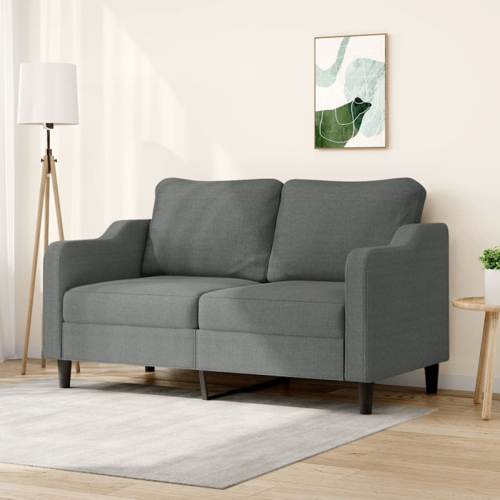 Dvivietė sofa, tamsiai pilkos spalvos, 140cm, audinys