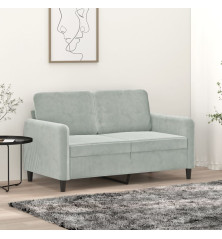 Dvivietė sofa, šviesiai pilkos spalvos, 120cm, aksomas