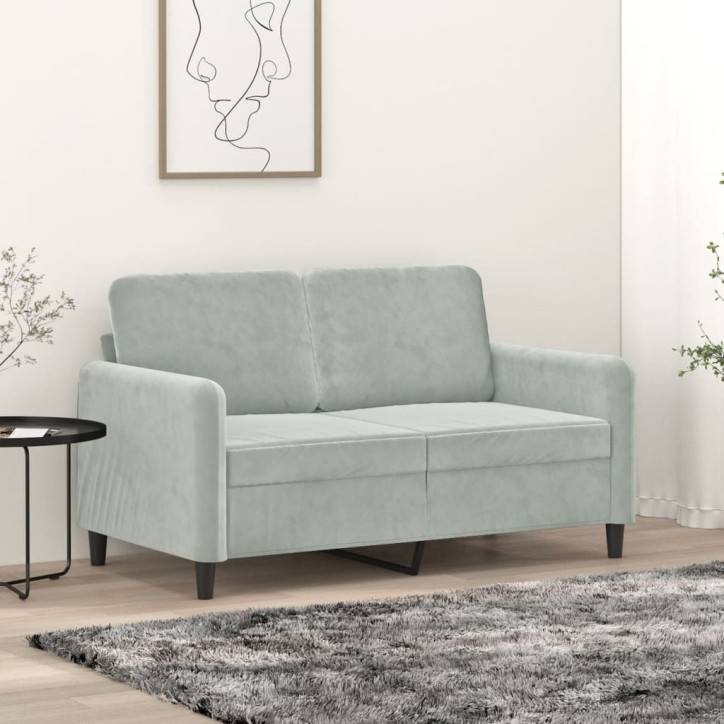 Dvivietė sofa, šviesiai pilkos spalvos, 120cm, aksomas