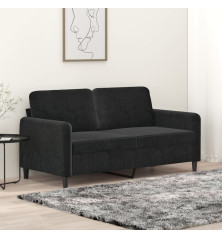 Dvivietė sofa, juodos spalvos, 140cm, aksomas