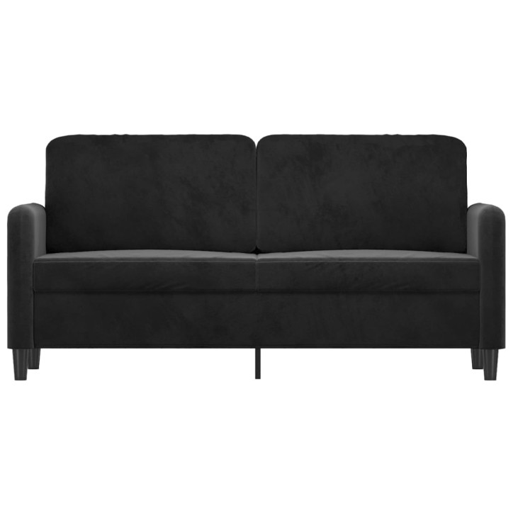 Dvivietė sofa, juodos spalvos, 140cm, aksomas