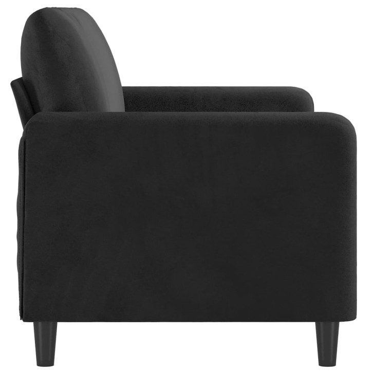 Dvivietė sofa, juodos spalvos, 140cm, aksomas