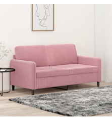 Dvivietė sofa, rožinės spalvos, 140cm, aksomas