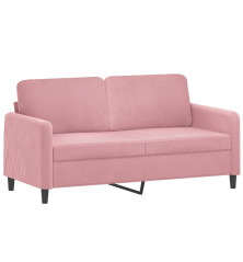 Dvivietė sofa, rožinės spalvos, 140cm, aksomas