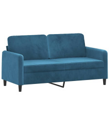 Dvivietė sofa, mėlynos spalvos, 140cm, aksomas