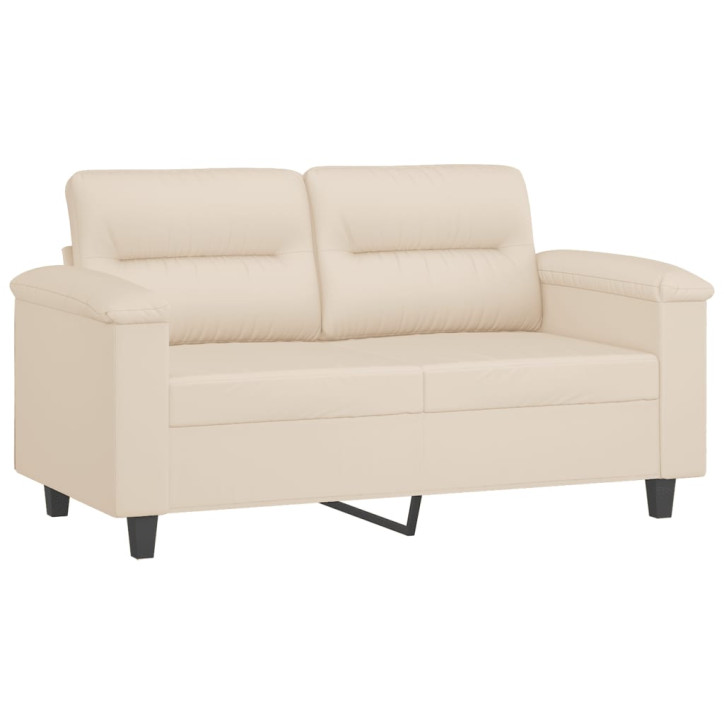 Dvivietė sofa su pagalvėmis, smėlio, 120cm, audinys