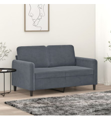 Dvivietė sofa, tamsiai pilkos spalvos, 120cm, aksomas