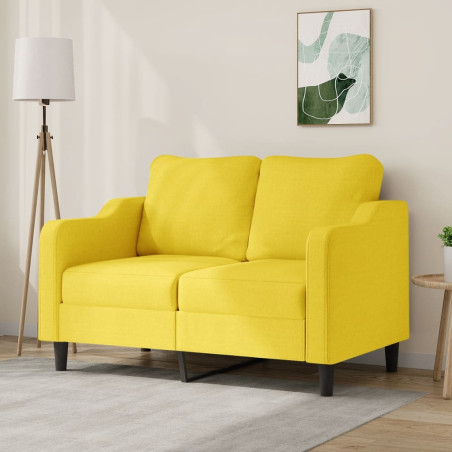 Dvivietė sofa, šviesiai geltonos spalvos, 120cm, audinys