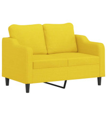 Dvivietė sofa, šviesiai geltonos spalvos, 120cm, audinys