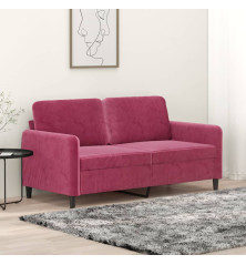 Dvivietė sofa, raudonojo vyno spalvos, 140cm, aksomas