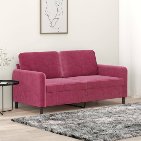 Dvivietė sofa, raudonojo vyno spalvos, 140cm, aksomas